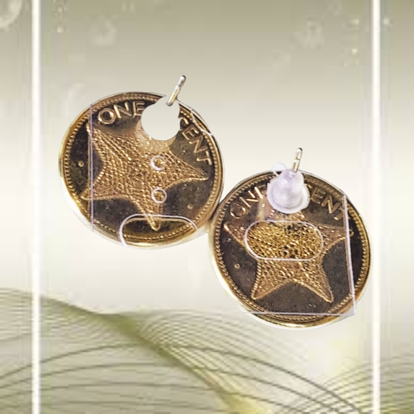 .🎄10/$20. Gold Plated Coin Motif Fashion Earrings - Picture 3 of 3